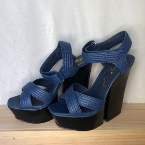 Alice + Olivia blue platforms